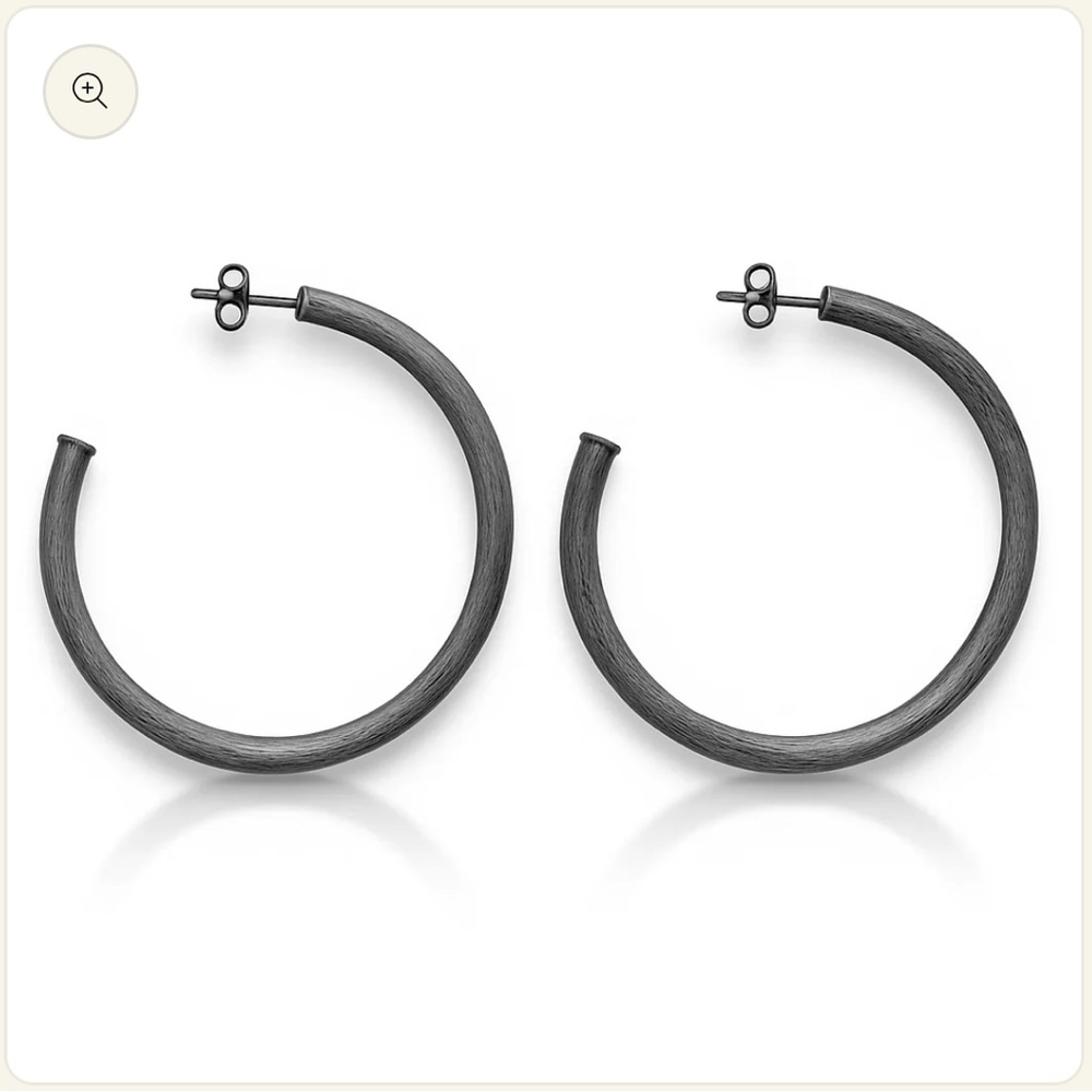 Sheila Fajl Everybody’s Favorite Hoop Brushed Gun Metal Earrings 2.5”